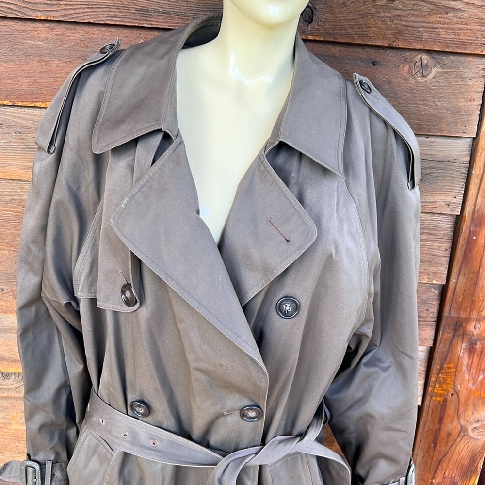 London fog coat double breasted belted